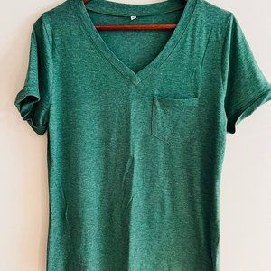 Heathered green v-neck t-shirt. Size M. Like new condition. Very soft.